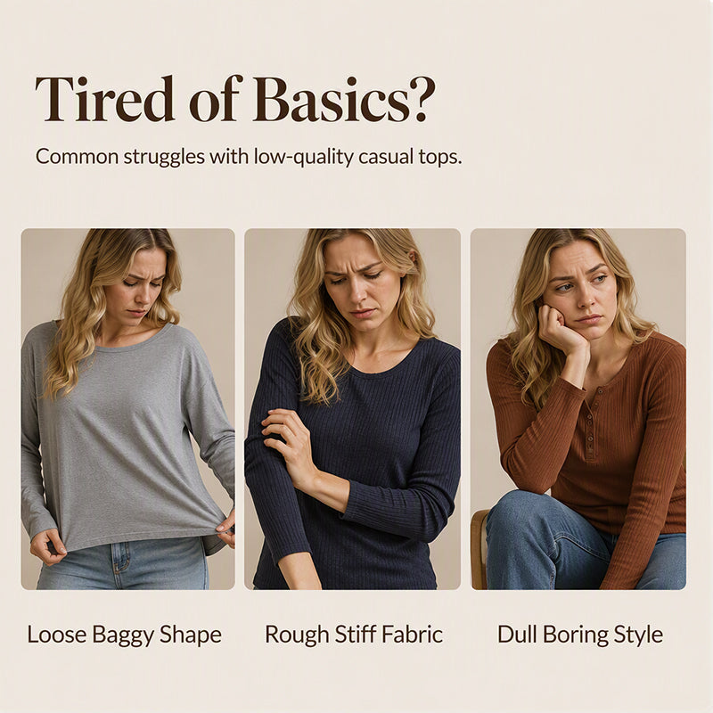 Women's V Neck Ribbed Knit Casual Top