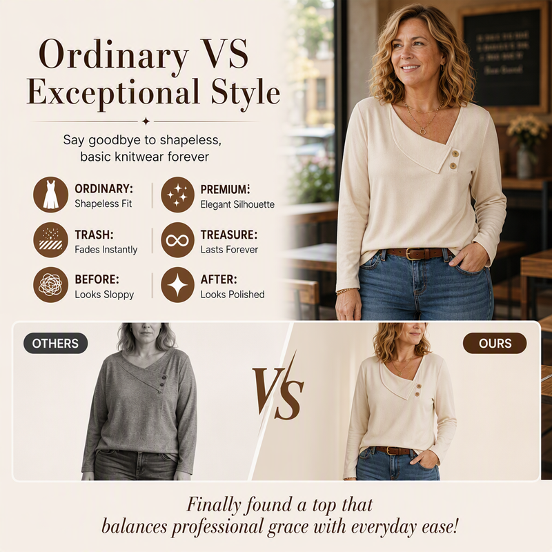Women's Chic Asymmetrical V-Neck Top
