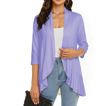 Women's 3/4 Sleeve Open Front Cardigan