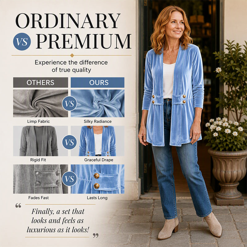 Women's Double-Breasted Velvet Cardigan