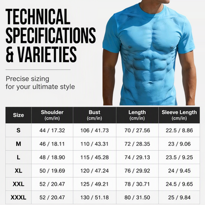 T-Shirt with a Muscular Guy and Six-Pack Print