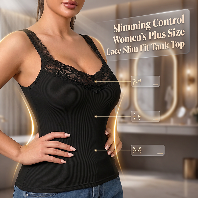 Women's Plus Size Lace Slim Fit Tank Top