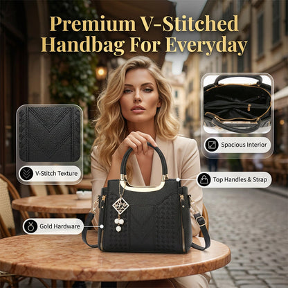Elegant Women's Top-Handle Satchel & Shoulder Strap