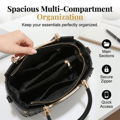 Elegant Women's Top-Handle Satchel & Shoulder Strap