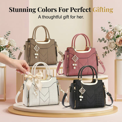 Elegant Women's Top-Handle Satchel & Shoulder Strap