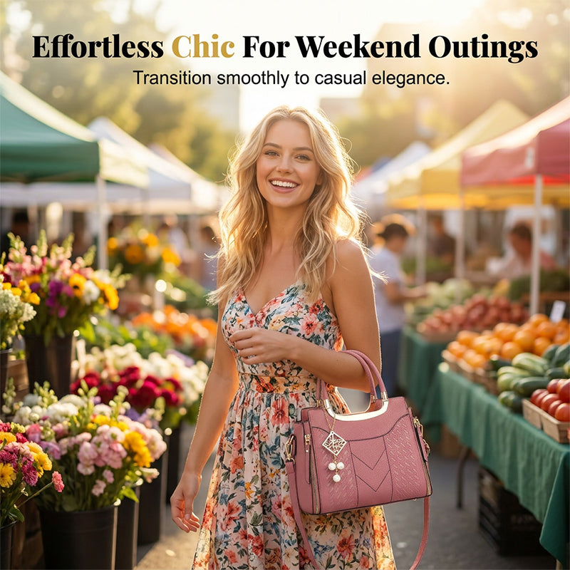 Elegant Women's Top-Handle Satchel & Shoulder Strap