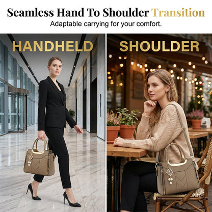 Elegant Women's Top-Handle Satchel & Shoulder Strap