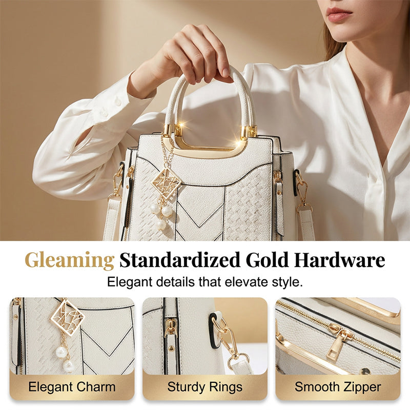 Elegant Women's Top-Handle Satchel & Shoulder Strap