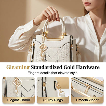Elegant Women's Top-Handle Satchel & Shoulder Strap