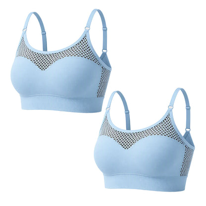 Women's Hollow Mesh Push Up Sports Bra