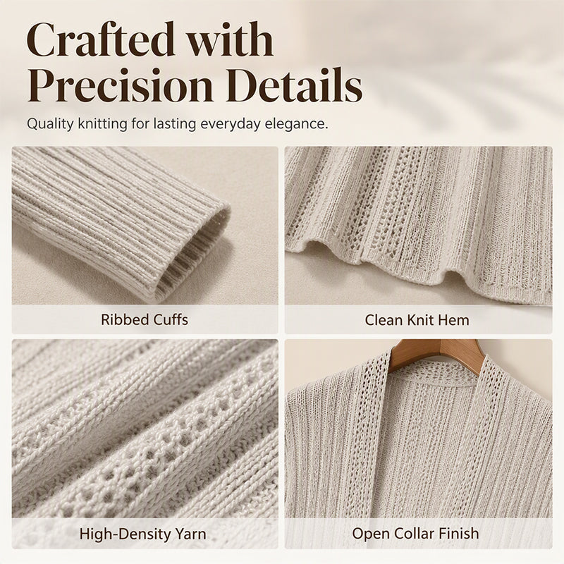Women's Elegant Open Front Cardigan