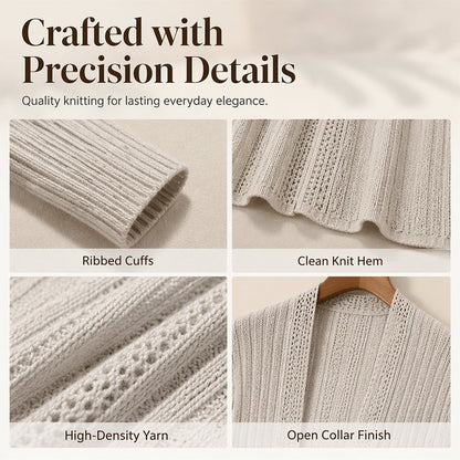 Women's Elegant Open Front Cardigan