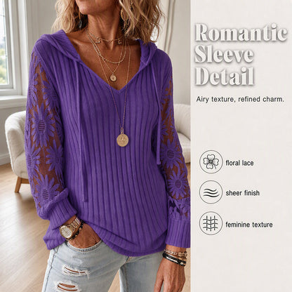 Elegant Lace Hoodie Knit