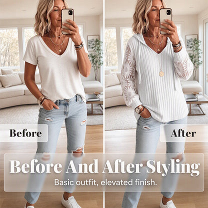 Elegant Lace Hoodie Knit