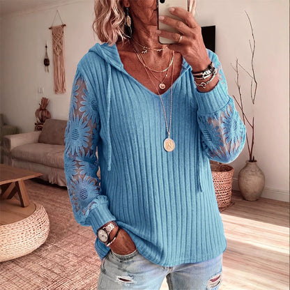 Elegant Lace Hoodie Knit