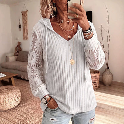 Elegant Lace Hoodie Knit