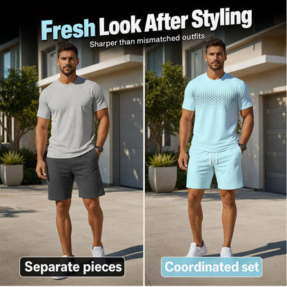 Men's Casual T-Shirt & Shorts 2-Piece Set