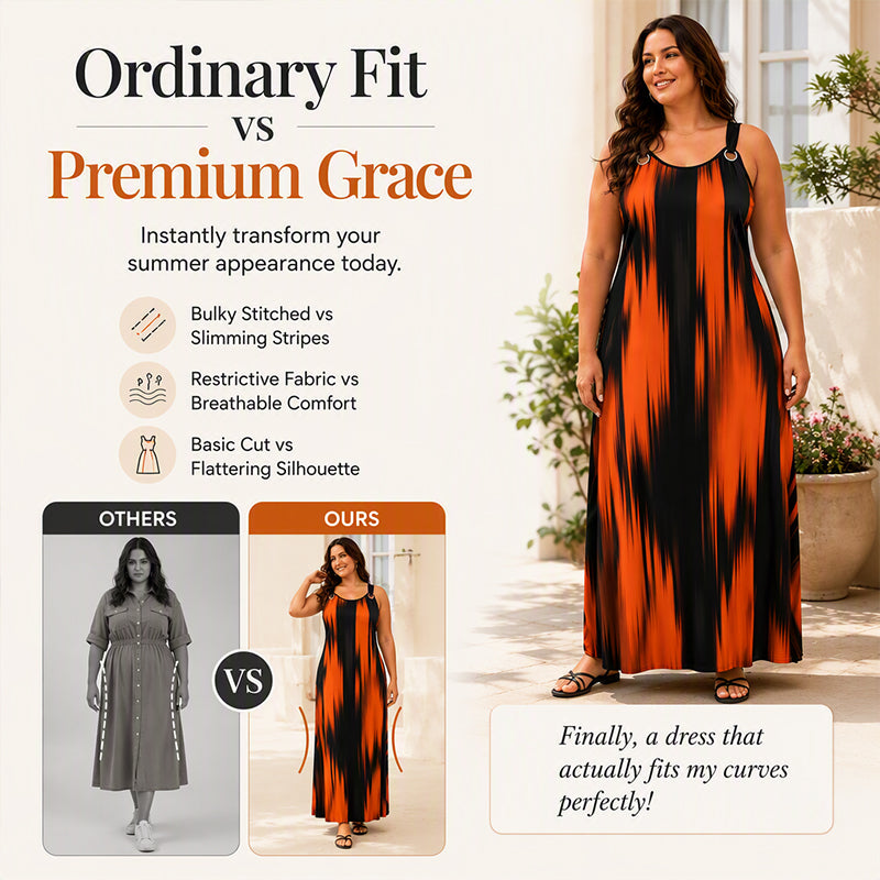 Women's Plus Size Sleeveless Striped Dress