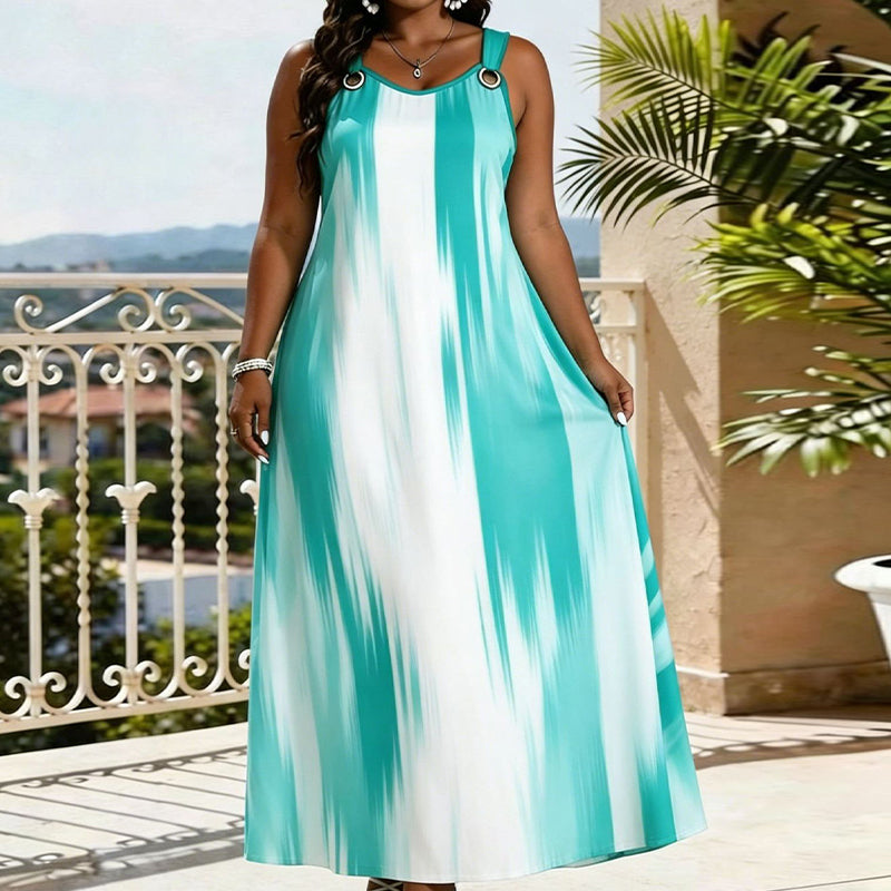 Women's Plus Size Sleeveless Striped Dress