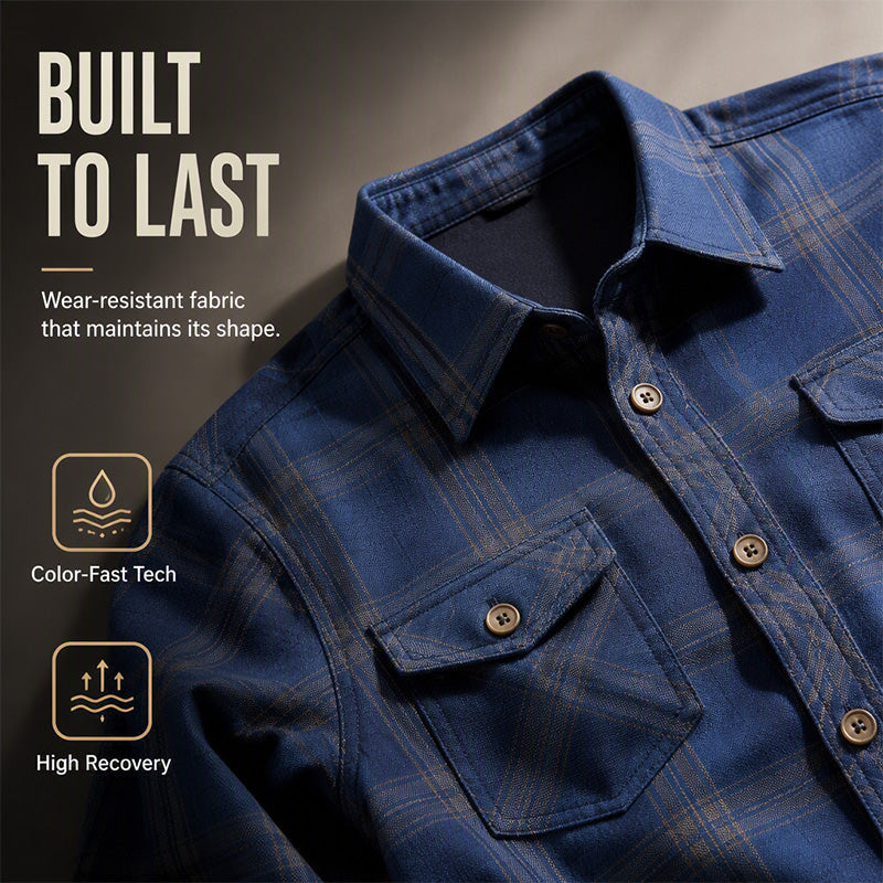 Men's Casual Plaid Long Sleeve Shirt