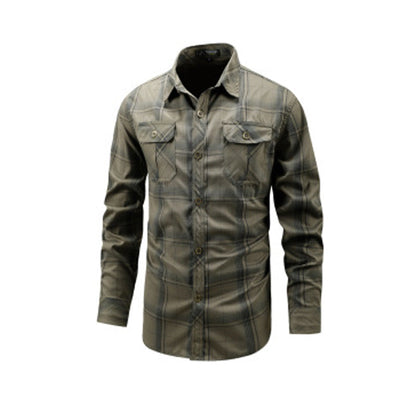 Men's Casual Plaid Long Sleeve Shirt