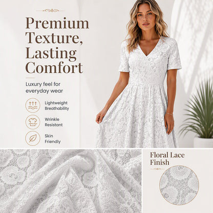Women's Elegant V-Neck Lace Dress