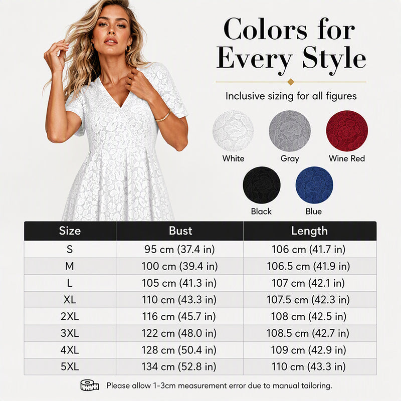 Women's Elegant V-Neck Lace Dress