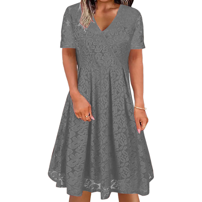 Women's Elegant V-Neck Lace Dress