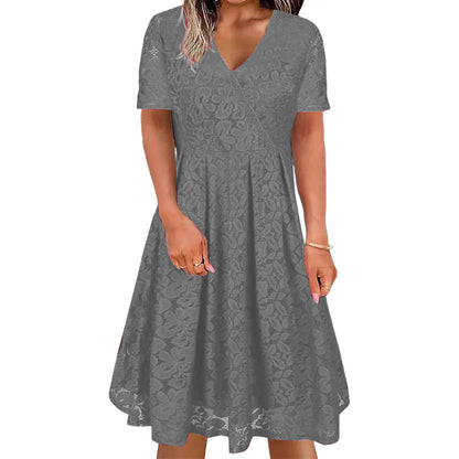 Women's Elegant V-Neck Lace Dress