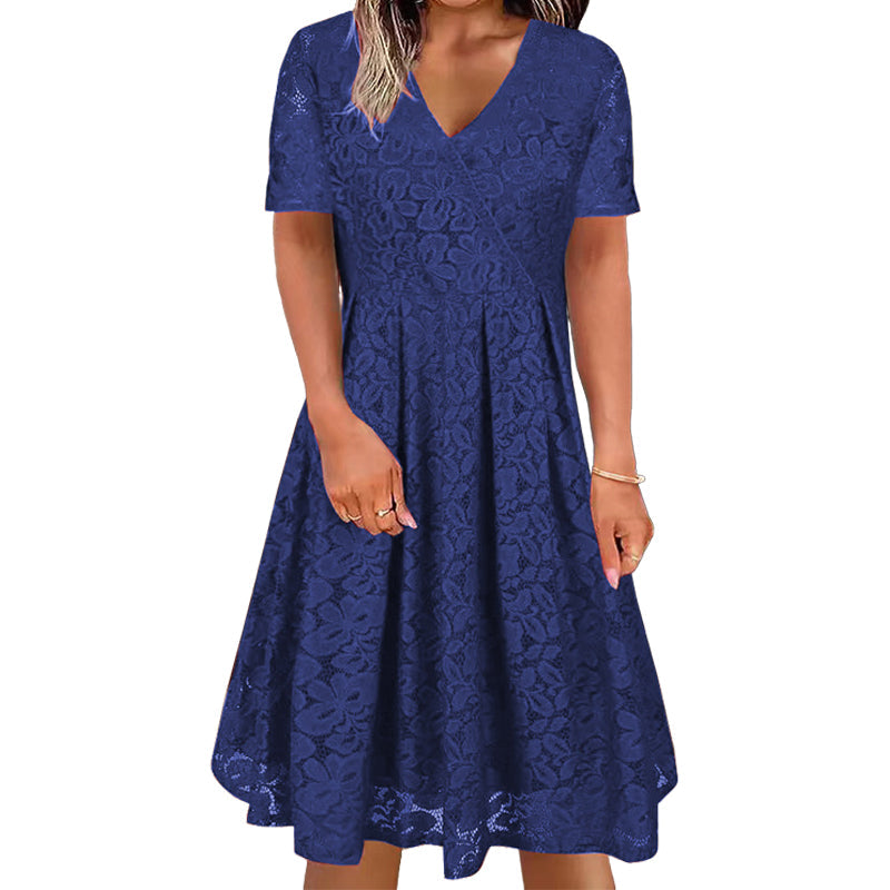 Women's Elegant V-Neck Lace Dress