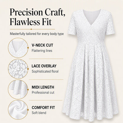 Women's Elegant V-Neck Lace Dress