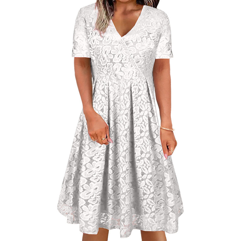 Women's Elegant V-Neck Lace Dress