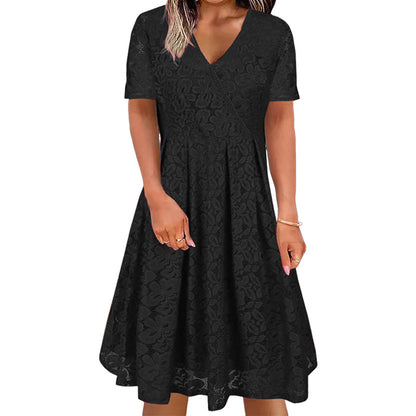 Women's Elegant V-Neck Lace Dress