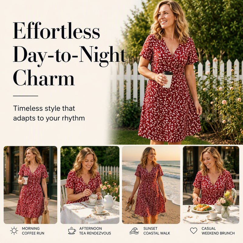 Women's Summer Floral V-Neck Dress