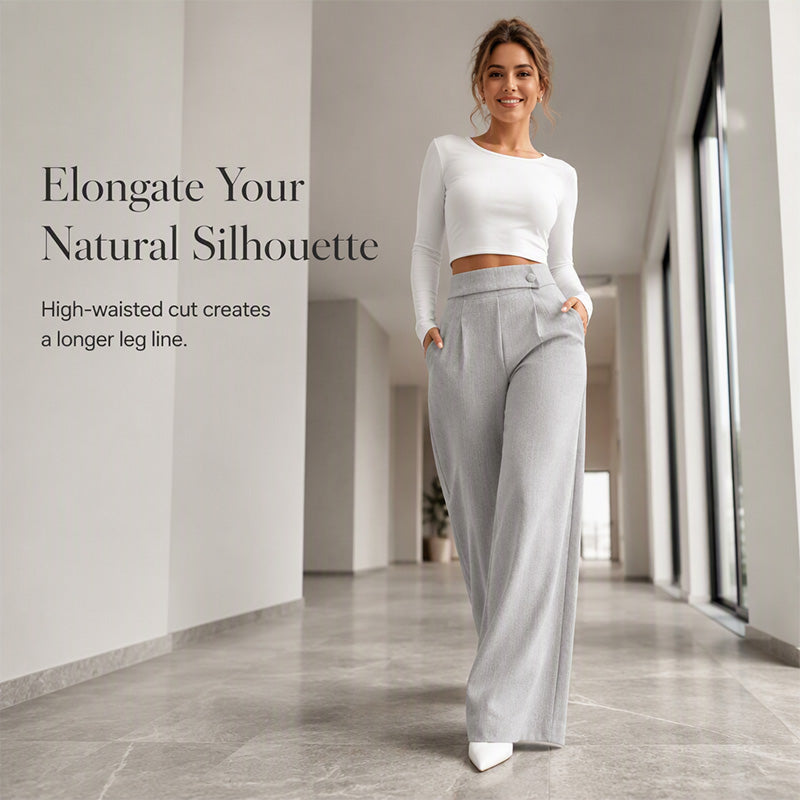 Women's Elegant  High Waist Wide Leg Pants