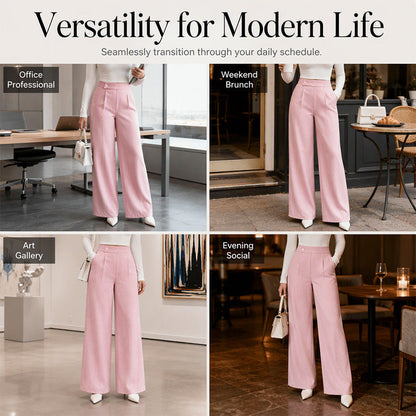 Women's Elegant  High Waist Wide Leg Pants
