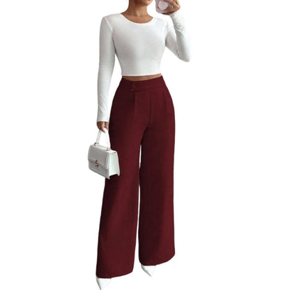 Women's Elegant  High Waist Wide Leg Pants