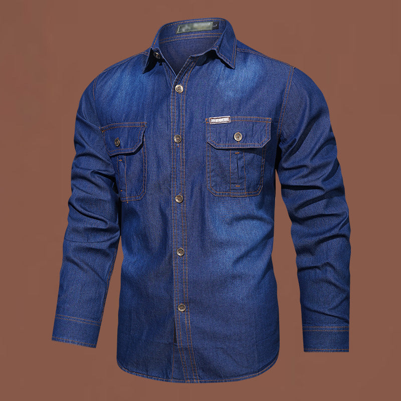 Men's Casual Long Sleeve Denim Shirt 