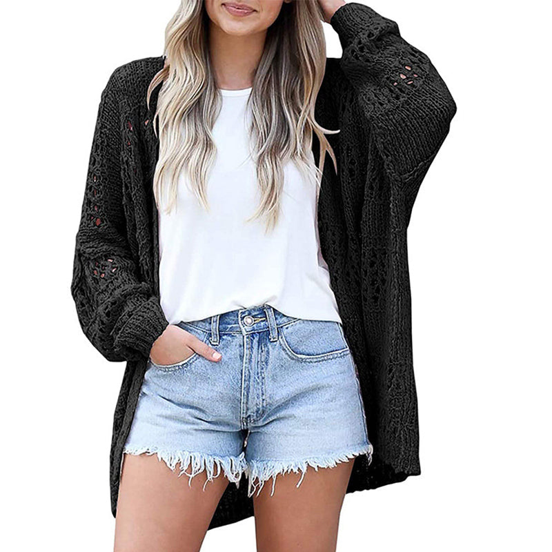 Women's Open Front Slouchy Knit Cardigan