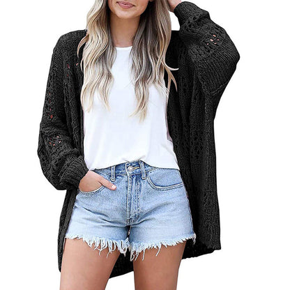 Women's Open Front Slouchy Knit Cardigan