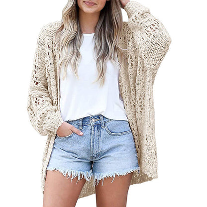 Women's Open Front Slouchy Knit Cardigan
