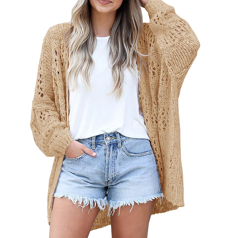 Women's Open Front Slouchy Knit Cardigan
