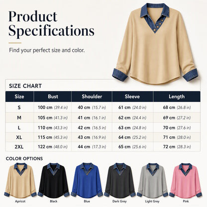 Women's Casual Patchwork Long Sleeve Top