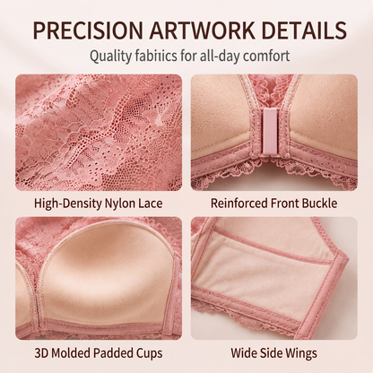 Women's Wire-Free Front Closure Lace Bra