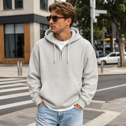 Men's Knit Quarter-Zip Hoodie Sweatshirt