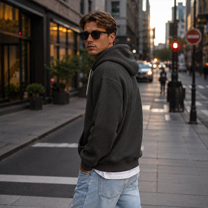 Men's Knit Quarter-Zip Hoodie Sweatshirt