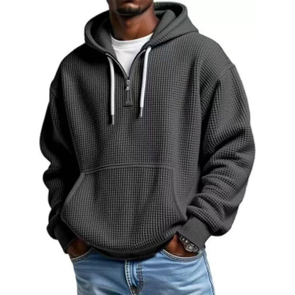 Men's Knit Quarter-Zip Hoodie Sweatshirt