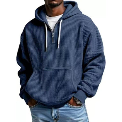 Men's Knit Quarter-Zip Hoodie Sweatshirt