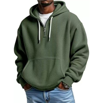Men's Knit Quarter-Zip Hoodie Sweatshirt