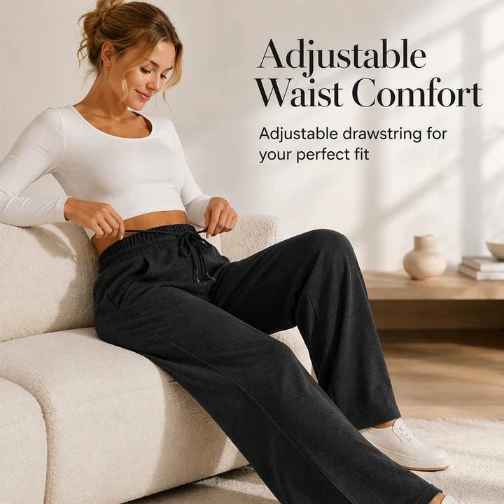 Women's Casual Wide-Leg Pants with Drawstring Elastic
